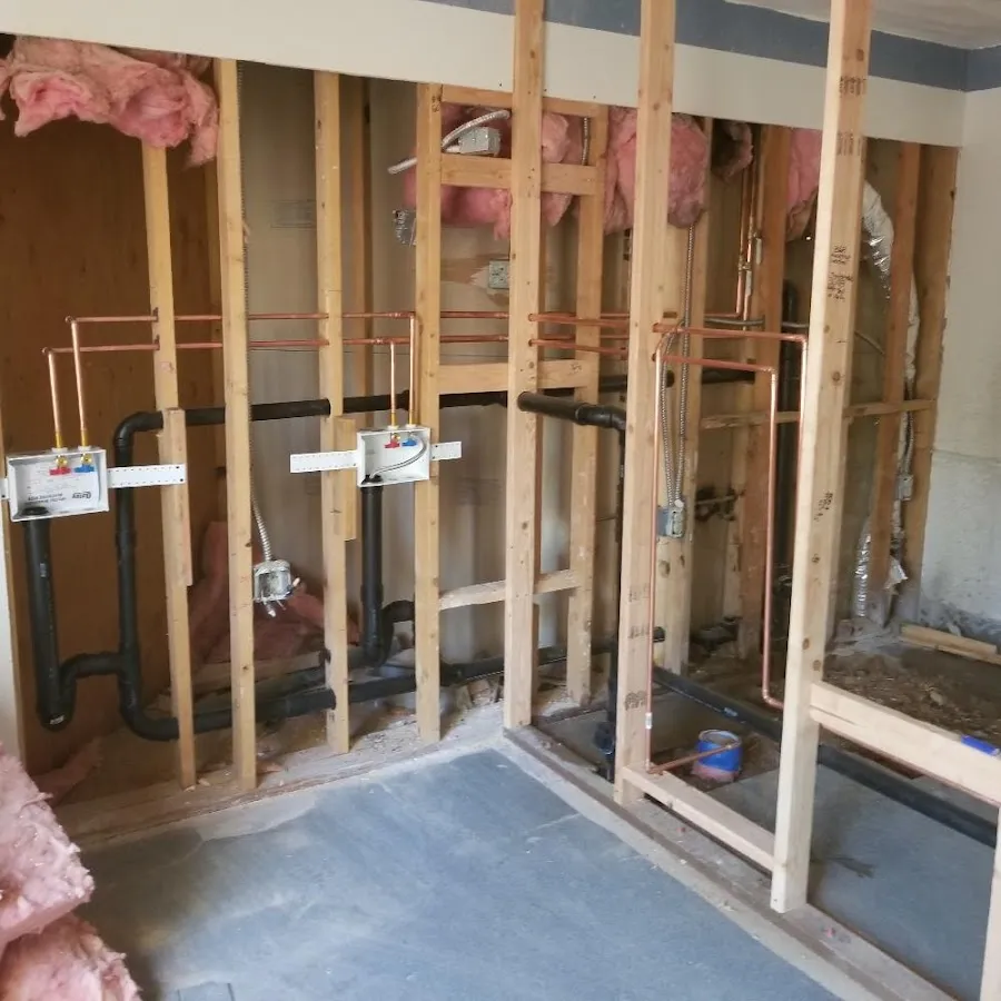 Copper pipe rough-in and plumbing installation in Waukegan